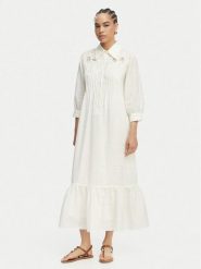 Luisa Spagnoli Sukienka koszulowa Parisi 543104 Kremowy Regular Fit. Białe sukienki damskie Luisa Spagnoli, bez wzorów, bez ramiączek. Za 2,089.00 zł.