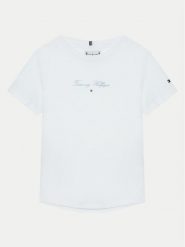 Tommy Hilfiger T-Shirt KG0KG08298 S Biały Regular Fit. Białe koszulki i t-shirty dziewczęce Tommy Hilfiger, bez wzorów, z bawełny, bez kołnierzyka, bez ramiączek. Za 89.99 zł.