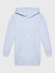 Guess Sukienka dzianinowa J2BK35 FL03S Niebieski Regular Fit. Niebieskie sukienki dziewczęce Guess, z aplikacjami, z bawełny, bez ramiączek, proste. Za 279.99 zł.