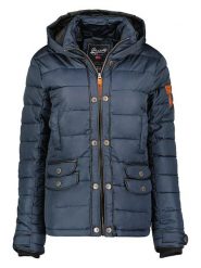 Geographical Norway Kurtka pikowana "Dacili" w kolorze granatowym rozmiar: XL. Niebieskie kurtki damskie Geographical Norway, xl, z aplikacjami, bez kaptura. Za 223.46 zł.
