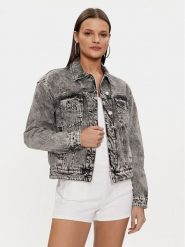 Guess Kurtka jeansowa Clarette W4RN62 D56B3 Szary Regular Fit. Szare kurtki damskie Guess, xs, z aplikacjami, z bawełny, bez kaptura. Za 539.99 zł.