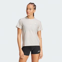 Koszulka Own The Run. Brązowe koszulki damskie Adidas, xs, bez wzorów, z materiału, bez kołnierzyka, bez ramiączek. Za 159.00 zł.