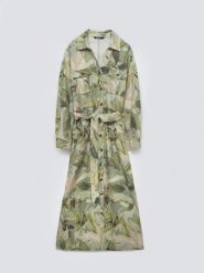 Sukienka damska midi lniana z wiązaniem w pasie zielona Jala 301. Zielone sukienki damskie Big Star, bez wzorów, z tkaniny, retro, bez ramiączek. Za 279.99 zł.