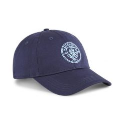 Czapka z daszkiem ftblESSENTIALS Manchester City PUMA Navy Team Light Blue. Niebieskie czapki z daszkiem damskie Puma, bez wzorów. Za 100.15 zł.