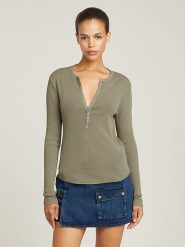 G-Star Koszulka w kolorze khaki rozmiar: S. Brązowe koszulki damskie G-Star, s, bez wzorów, z bawełny, bez kołnierzyka, bez ramiączek. Za 122.09 zł.