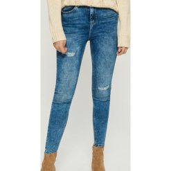 Jeansy skinny z bardzo wysokim stanem - Niebieski. Niebieskie jeansy damskie Sinsay, z jeansu. Za 89.99 zł.