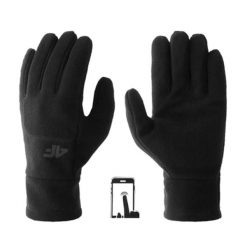 Rękawice uniseks 4F. Czarne rękawiczki damskie 4F, bez wzorów. Za 72.99 zł.