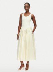 Bardot Sukienka letnia Lorie 60385DB Kremowy Regular Fit. Białe sukienki damskie Bardot, bez wzorów, z syntetyku, bez ramiączek. Za 749.99 zł.