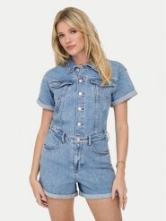 ONLY Kombinezon Castel 15344704 Niebieski Regular Fit. Niebieskie sukienki damskie Only, bez wzorów, z bawełny, bez ramiączek. Za 229.99 zł.