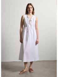 STEFANEL Sukienka w kolorze białym rozmiar: XL. Białe sukienki damskie Stefanel, bez wzorów, z bawełny, bez ramiączek. Za 217.99 zł.