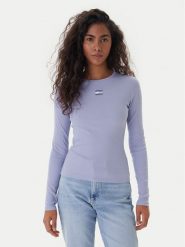 Tommy Jeans Bluzka DW0DW20178 Niebieski Slim Fit. Niebieskie bluzki damskie Tommy Jeans, xxs, bez wzorów, z bawełny, bez kołnierzyka, bez ramiączek. Za 189.99 zł.