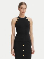 Guess Bluzka G6GR10 Z0625 Czarny Regular Fit. Czarne bluzki damskie Guess, l, z aplikacjami, z syntetyku, bez kołnierzyka, bez ramiączek. Za 320.99 zł.