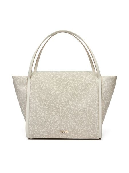 TOUS Torebka Kaos Mini Lines 2002183701 Beżowy. Brązowe shopper bag tous, ze skóry, bez dodatków. Za 579.99 zł.