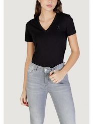 Armani Exchange T-Shirt XW002330 AF10356 UC001 Czarny Regular Fit. Czarne t-shirty damskie Armani Exchange, l, bez wzorów, z bawełny, bez kołnierzyka. Za 279.99 zł.