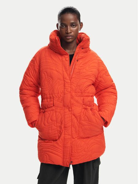 Desigual Kurtka zimowa Aarhus 24WWEWAC Pomarańczowy Regular Fit. Brązowe kurtki damskie Desigual, na zimę, s, bez wzorów, z syntetyku, bez kaptura. Za 579.99 zł.