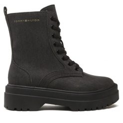 Trapery Tommy Hilfiger. Czarne trapery damskie Tommy Hilfiger, bez zapięcia. Za 449.99 zł.