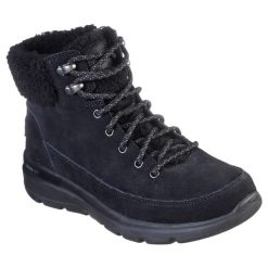 Buty do chodzenia damskie Skechers Glacial Ultra Woodlands. Czarne obuwie trekkingowe damskie Skechers, z gumy, za kostkę, bez zapięcia. Za 405.00 zł.