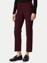 Tommy Hilfiger Spodnie materiałowe WW0WW51745 Bordowy Slim Fit. Czerwone spodnie materiałowe damskie Tommy Hilfiger, bez wzorów, z bawełny. Za 489.99 zł.