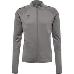 Kurtka z dresu Hummel Pro. Szare kurtki sportowe damskie Hummel, bez wzorów, z dresówki, bez kaptura. Za 269.50 zł.