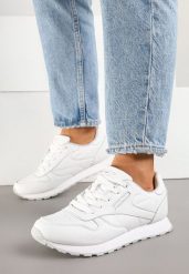 Białe Skórzane Sneakersy w Casualowym Stylu Tirivon. Białe obuwie sportowe damskie Renee, z jeansu, bez zapięcia, trekkingowe. Za 129.99 zł.