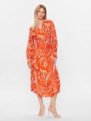 Selected Femme Sukienka codzienna 16089030 Pomarańczowy Regular Fit. Brązowe sukienki damskie Selected Femme, bez wzorów, z wiskozy, bez ramiączek. Za 289.99 zł.