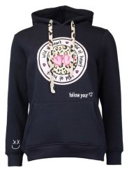 Zwillingsherz Bluza "Kelly" w kolorze granatowym rozmiar: S/M. Niebieskie bluzy damskie Zwillingsherz, m, bez wzorów, z bawełny, z kapturem. Za 245.96 zł.