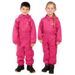 Trespass Dripdrop - Childs Rain Suit Gerbera 2/3. Czerwone kombinezony damskie Trespass, na zimę, m, bez wzorów, sportowe, bez kołnierzyka, bez ramiączek. Za 268.99 zł.