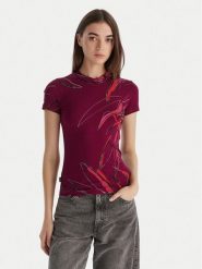 Desigual T-Shirt Lala 25WWTK16 Bordowy Regular Fit. Czerwone t-shirty damskie Desigual, l, bez wzorów, z wiskozy, bez kołnierzyka. Za 219.99 zł.