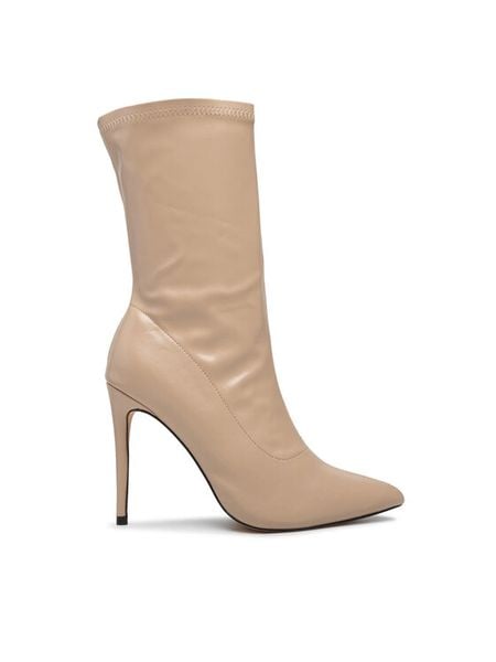 DeeZee Botki ZALMM220168 Beżowy. Brązowe botki damskie DeeZee, ze skóry, bez obcasa, na szpilce, bez zapięcia. Za 119.99 zł.