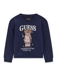 Guess Bluza K6YQ05 K4422 Granatowy Regular Fit. Niebieskie bluzy dziewczęce Guess, z aplikacjami, z bawełny, bez ramiączek, bez kaptura. Za 174.99 zł.