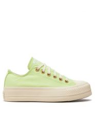 Converse Trampki Chuck Taylor All Star Lift Platform Ox A09913C Zielony. Zielone trampki damskie Converse, bez wzorów, z materiału, bez zapięcia. Za 249.99 zł.