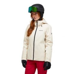 Kurtka narciarska-Narty-Damska-Anima-Ocieplana-Piaskowy. Brązowe kurtki sportowe damskie Peak Performance, na zimę, s, bez wzorów, z materiału, bez kaptura. Za 1,384.50 zł.