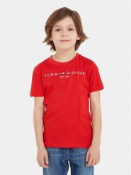 Tommy Hilfiger T-Shirt Essential KS0KS00210 S Czerwony Regular Fit. Czerwone t-shirty i koszulki chłopięce Tommy Hilfiger, bez wzorów, z bawełny, bez kołnierzyka, bez ramiączek. Za 79.99 zł.