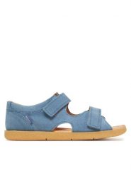 Mrugała Sandały Flo 1305/5-62 Niebieski. Niebieskie sandały chłopięce Mrugała, ze skóry, bez zapięcia. Za 249.99 zł.