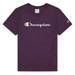 T-shirt Damski Z Bawełny Z Krótkim Rękawem. Fioletowe t-shirty damskie Champion, l, bez wzorów, z bawełny, bez kołnierzyka. Za 132.99 zł.