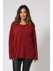 Plus Size Company Sweter "Gural" w kolorze bordowym rozmiar: 38/40. Czerwone swetry klasyczne damskie Plus Size Company, plus size, bez kołnierzyka, plus size. Za 109.78 zł.