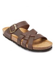 Mandel Skórzane klapki w kolorze brązowym rozmiar: 40. Brązowe klapki damskie Mandel, bez wzorów, z otwartym noskiem, bez obcasa, bez zapięcia. Za 121.99 zł.