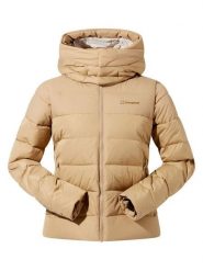 Berghaus Kurtka puchowa "Embo" w kolorze beżowym rozmiar: 46. Brązowe kurtki damskie Berghaus, bez wzorów, z puchu, bez kaptura. Za 709.99 zł.