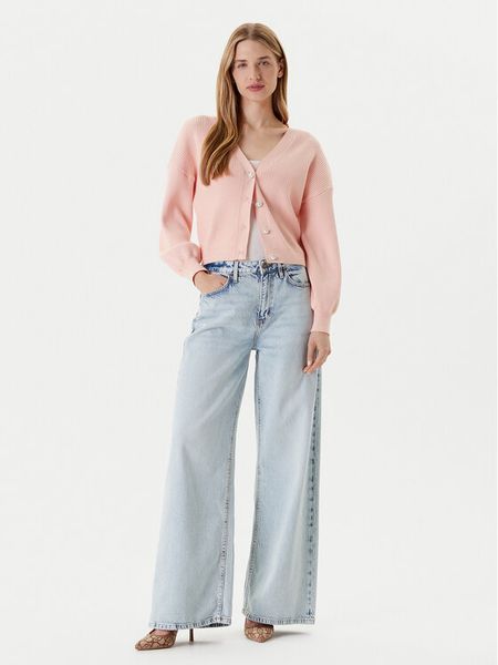 Guess Kardigan W5YR07 Z2ZK2 Różowy Oversize. Czerwone kardigany damskie Guess, xxl, z aplikacjami, z bawełny. Za 279.99 zł.