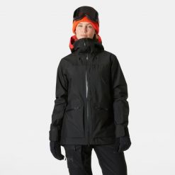 Damska kurtka narciarska Helly Hansen Powderqueen 3.0. Czarne kurtki damskie Helly Hansen, na zimę, bez wzorów, bez kaptura. Za 1,813.00 zł.