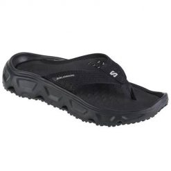 Japonki damskie Salomon Reelax Break 6.0. Czarne klapki damskie Salomon, bez wzorów, z materiału, bez obcasa, bez zapięcia. Za 382.00 zł.