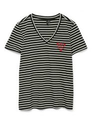 Vero Moda Koszulka w kolorze czarnym rozmiar: L. Czarne bluzki damskie Vero Moda, l, bez wzorów, z bawełny, bez kołnierzyka, bez ramiączek. Za 65.95 zł.