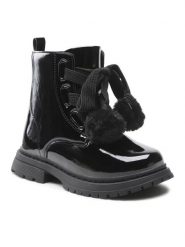 Nelli Blu Trapery CM211101-9 Czarny. Czarne kozaki dziewczęce Nelli Blu, bez wzorów, ze skóry, bez obcasa, bez zapięcia. Za 97.99 zł.