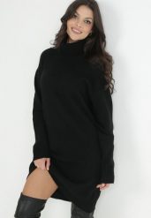 Czarna Sukienka Wełniana Oversize z Golfem Heire. Czarne sukienki damskie Born2be, bez wzorów, z wełny, eleganckie, bez ramiączek. W wyprzedaży za 152.99 zł.