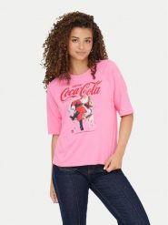 ONLY T-Shirt Coca Cola 15355794 Różowy Regular Fit. Czerwone t-shirty damskie Only, xs, bez wzorów, z bawełny, bez kołnierzyka. Za 119.99 zł.