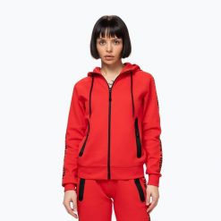 Bluza damska Pitbull Explory Tape Hooded Zip. Czerwone bluzy damskie PITBULL, l, bez wzorów, z bawełny, z kapturem. Za 269.99 zł.