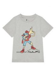 Aulp T-Shirt Timon Szary Regular Fit. Szare t-shirty i koszulki chłopięce Aulp, bez wzorów, z bawełny, bez kołnierzyka, bez ramiączek. Za 69.99 zł.