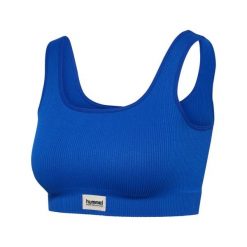 Bezszwowy biustonosz żebrowany dla kobiet Hummel Pulse. Niebieskie obuwie sportowe damskie Hummel, bez zapięcia, na fitness i siłownię. Za 176.50 zł.