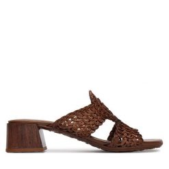 Klapki Hispanitas. Brązowe klapki damskie Hispanitas, bez wzorów, bez obcasa, bez zapięcia. Za 549.99 zł.