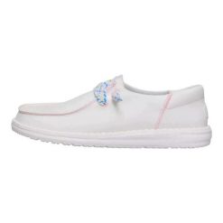 HeyDude Damskie Mokasyny Wendy Funk Friendship Lace. Białe mokasyny damskie Hey dude, z materiału, bez obcasa. Za 229.00 zł.